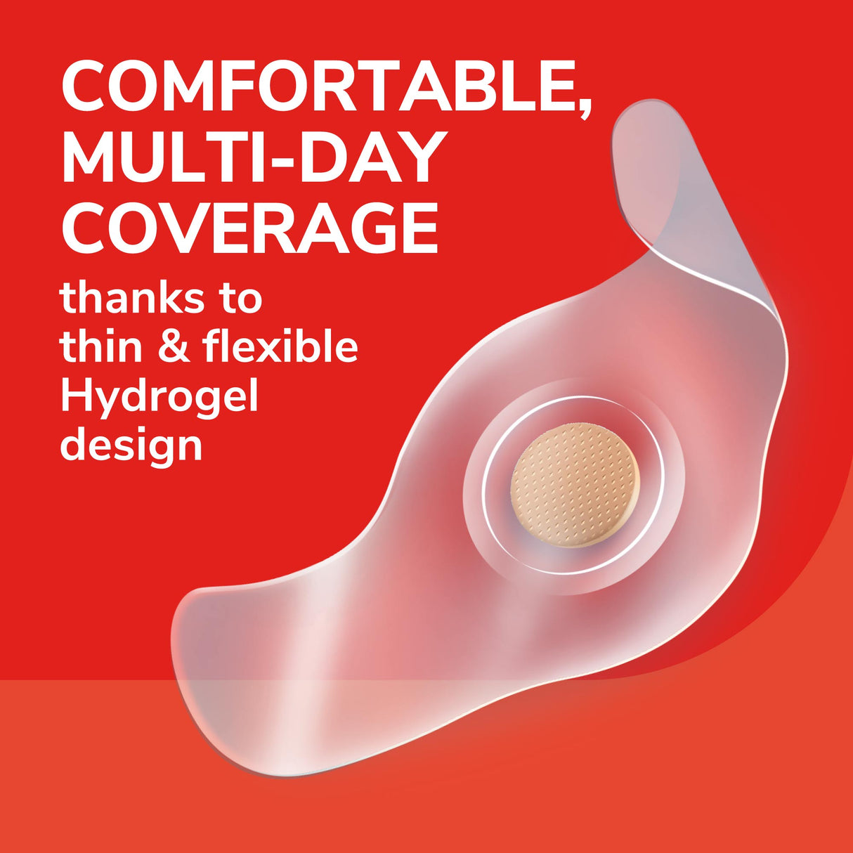 image of comfortable multi day coverage thanks to thin and flexible hydrogel design