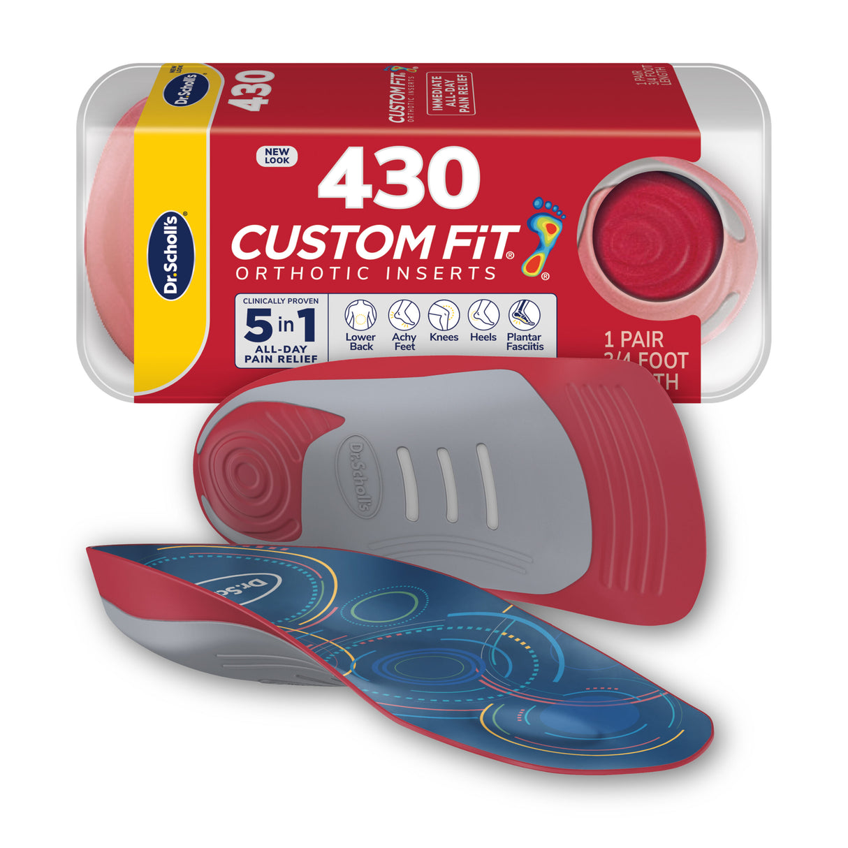 Custom FiT® Pain Relief Orthotic Inserts 3/4 Length