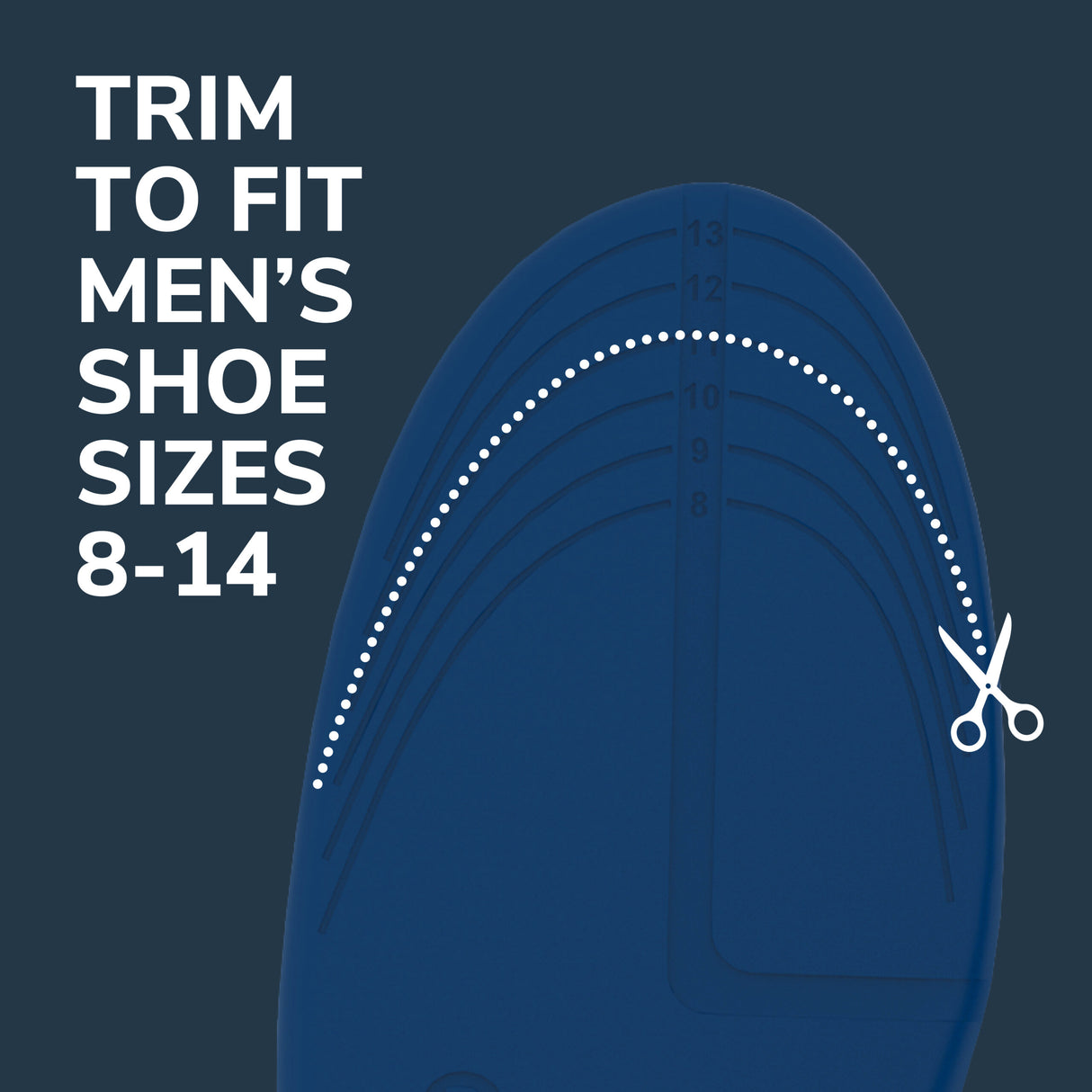 image of trim to fit men's shoe sizes 8-14