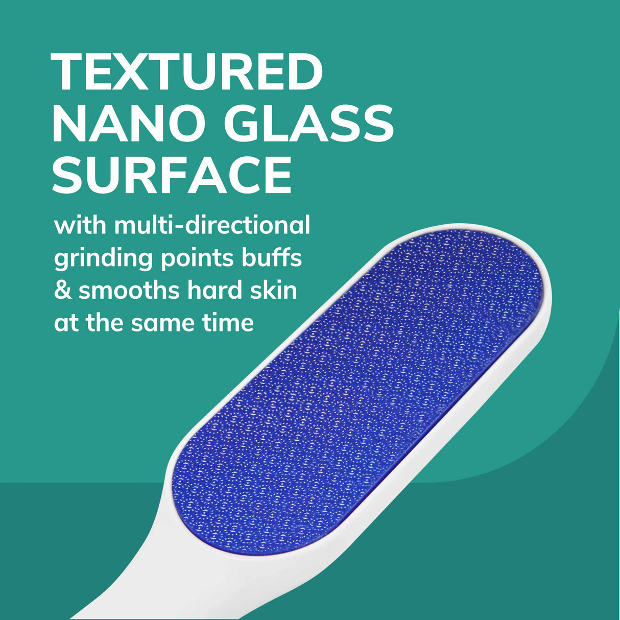 image of textured nano glass surface with multi-directional grinding points buffs and smooths hard skin at the same time